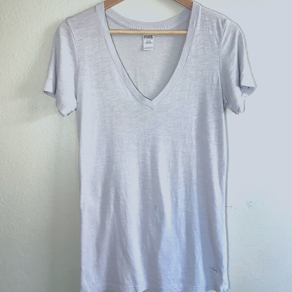 Medium PINK V neck tee shirt lavender